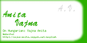 anita vajna business card